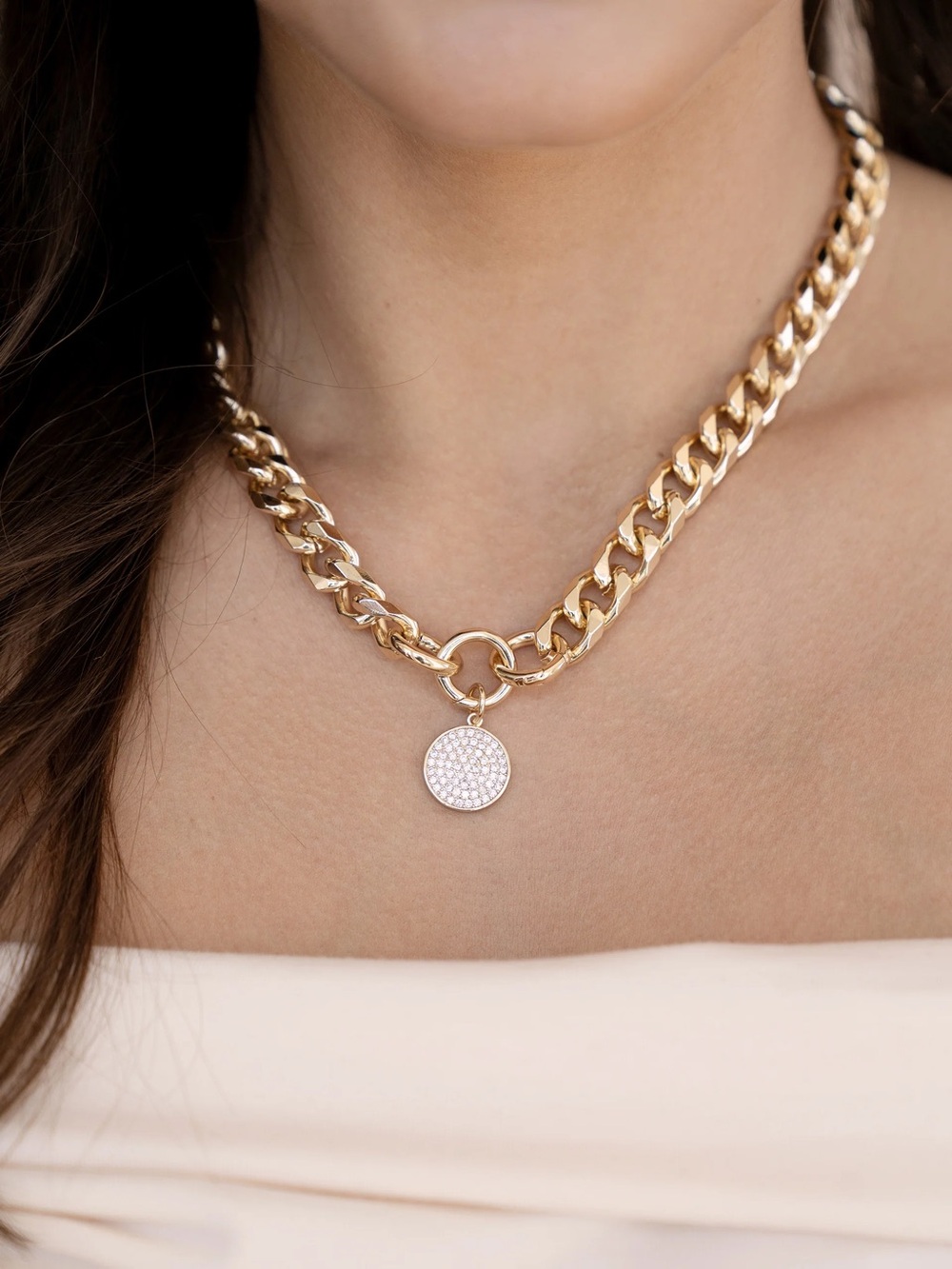 ✨ Ettika 18K Gold Plated Pavé Curb Chain Necklace ✨